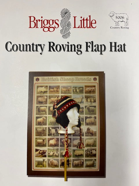 Knitting pattern for Briggs and Little Country Roving Flap Hat