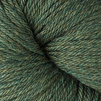 Close-up of medium green heathered yarn