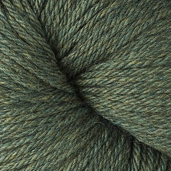 Close-up of medium green heathered yarn