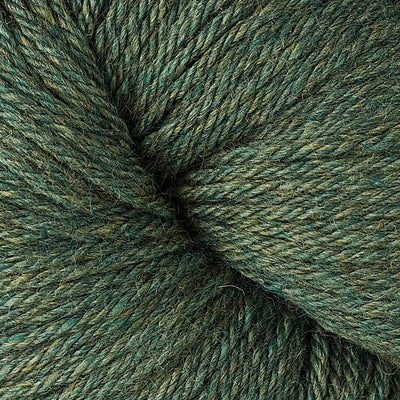 Close-up of medium green heathered yarn