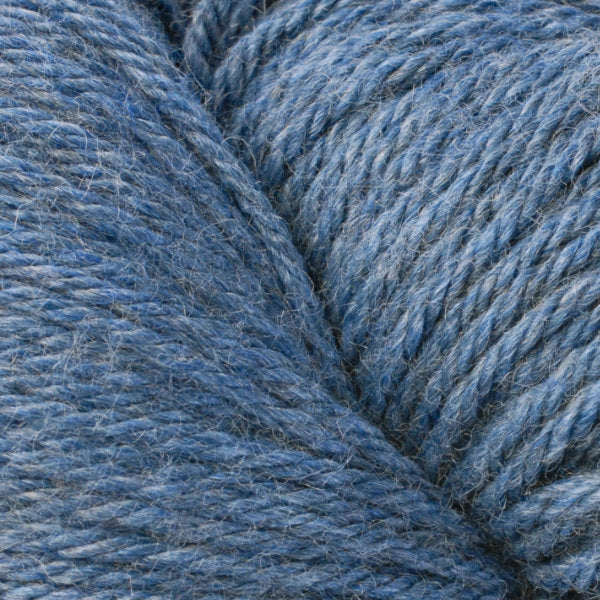 Close-up of medium-blue heathered yarn