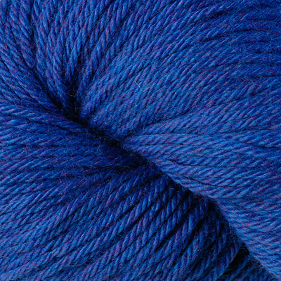 Close-up of heathered bright blue yarn 
