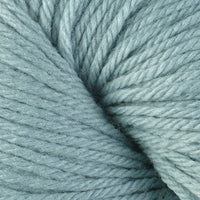 Close-up of a skein of very pale teal yarn
