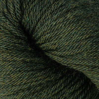 Close-up of dark green heathered yarn