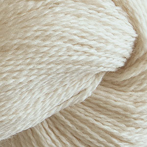Close-up of a skein of cream yarn 