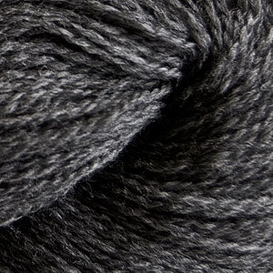 Close-up of a skein of dark grey yarn 