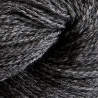 Close-up of a skein of dark grey yarn 