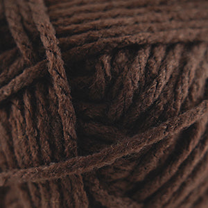 Close-up of a ball of brown yarn