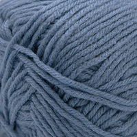 Close-up of a ball of light blue yarn