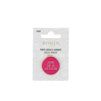 Hot pink Bohin needle minder with 'Son of a Stitch' text in packaging on a white background