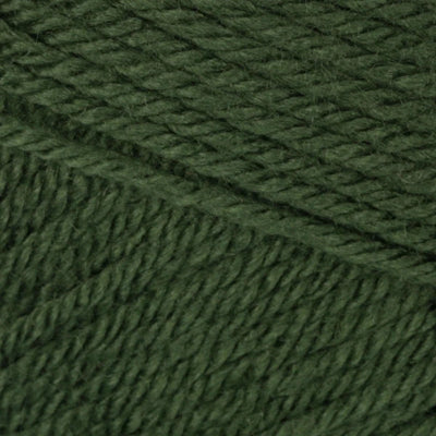 Close-up of a ball of dark green yarn