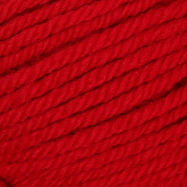Close up of bright red yarn ball