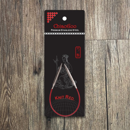 ChiaoGoo Knit Red 9" (23cm) Fixed Circular