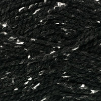 Close-up of black yarn with white specks 