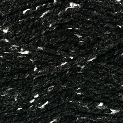 Close-up of black yarn with white specks 