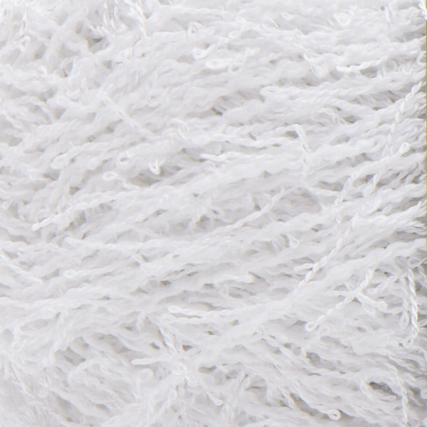 Close up of textured white yarn 
