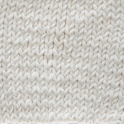 Close-up of a beige knitted fabric