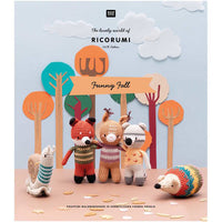 Ricorumi crochet pattern book cover with forest-themed toys and autumn colors.