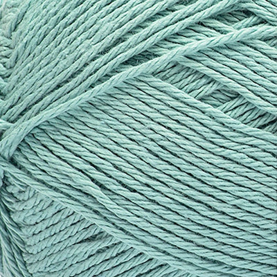 Close-up of pale teal yarn.
