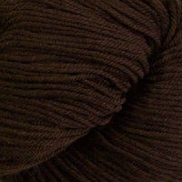 Close-up of skein of dark brown yarn