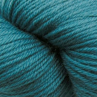 Close-up of skein of teal yarn
