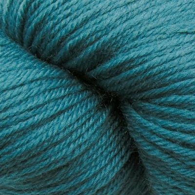 Close-up of skein of teal yarn