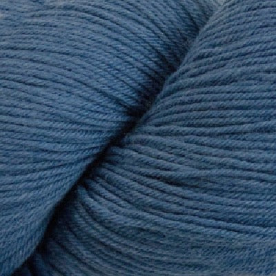 Close-up of skein of denim blue yarn