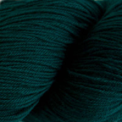 Close-up of skein of dark green yarn