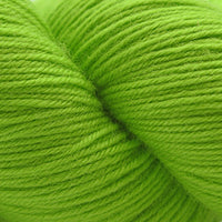 Close-up of bright green yarn