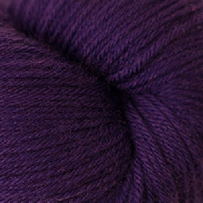 Close-up of skein of dark purple yarn