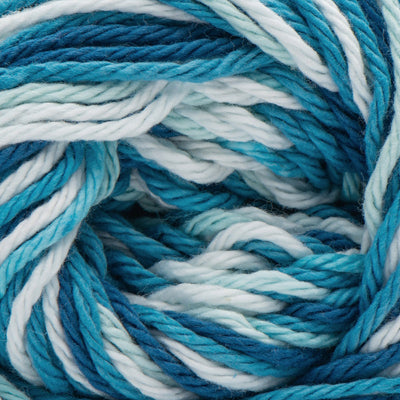 Close-up of blue and white yarn