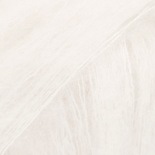 Close-up of pale cream lace yarn