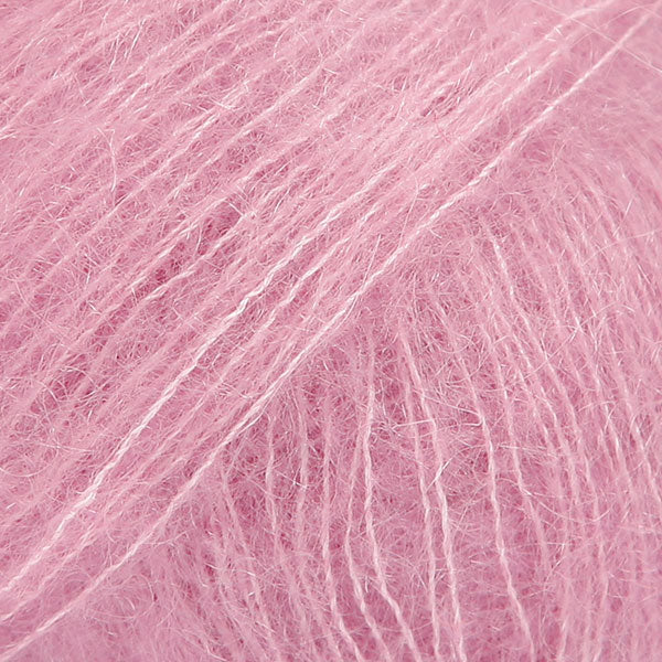 Close-up of pale pink lace yarn
