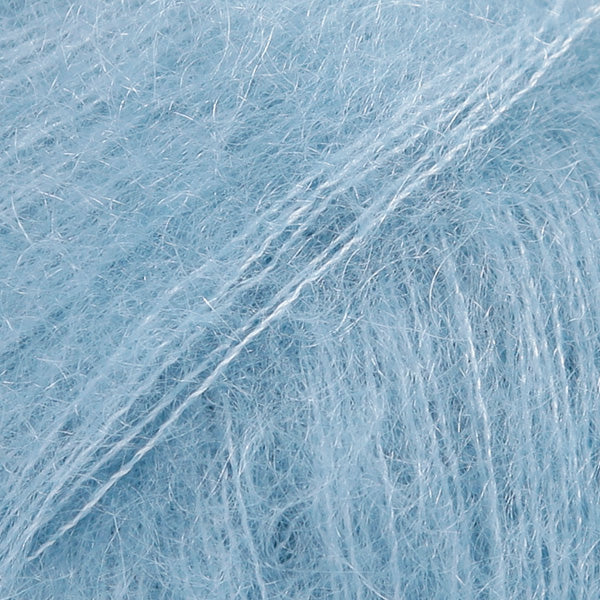 Close-up of pale blue lace yarn