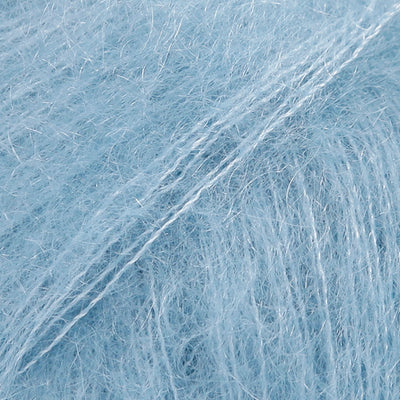 Close-up of pale blue lace yarn