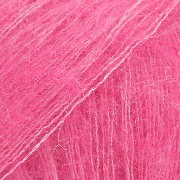 Close-up of hot pink lace yarn