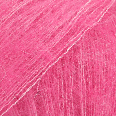 Close-up of hot pink lace yarn