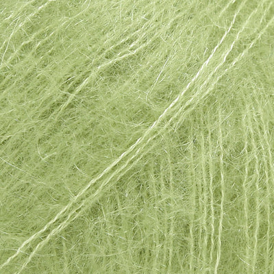 Close-up of yellow green lace yarn