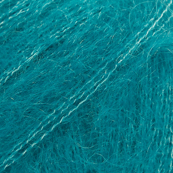 Close-up of teal lace yarn