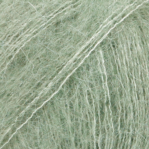 Close-up of sage green lace yarn