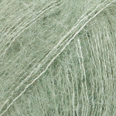 Close-up of sage green lace yarn