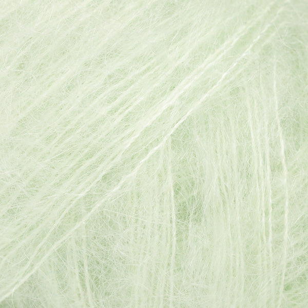 Close-up of pale mint lace yarn