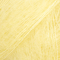 Close-up of pale yellow lace yarn