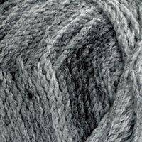 Close-up of a ball of gray and black yarn