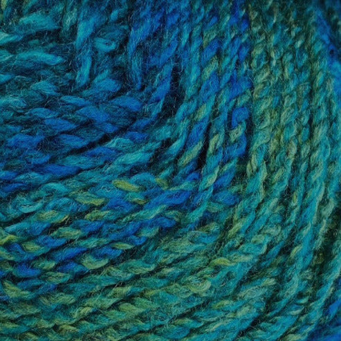 Close-up of blue and green yarn