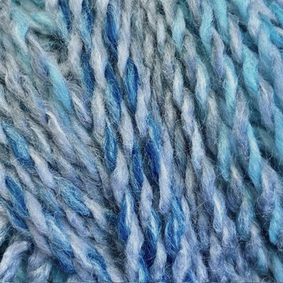 Close-up of blue and gray yarn 