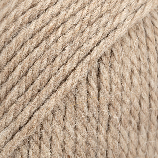 Close-up of heathered beige yarn 