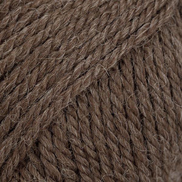 Close-up of brown heathered yarn