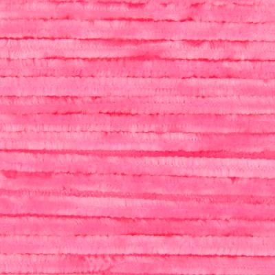 Close-up of hot pink yarn with a fuzzy texture