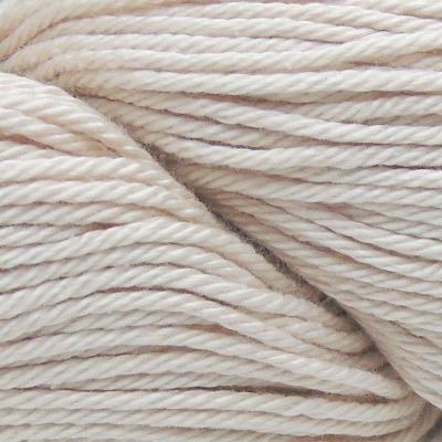 Close-up of beige yarn with a slight texture